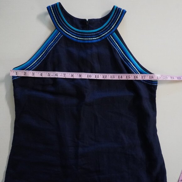 Boden Sleeveless Blue Embroidered around Neck - Picture 3 of 8